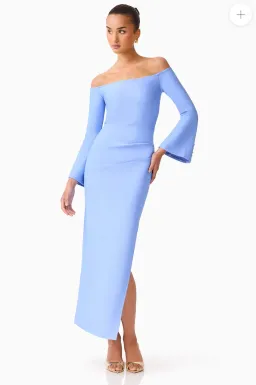 Elliatt Sonya Long Sleeve Midi Dress in Blue for rent on The Volte - image 1