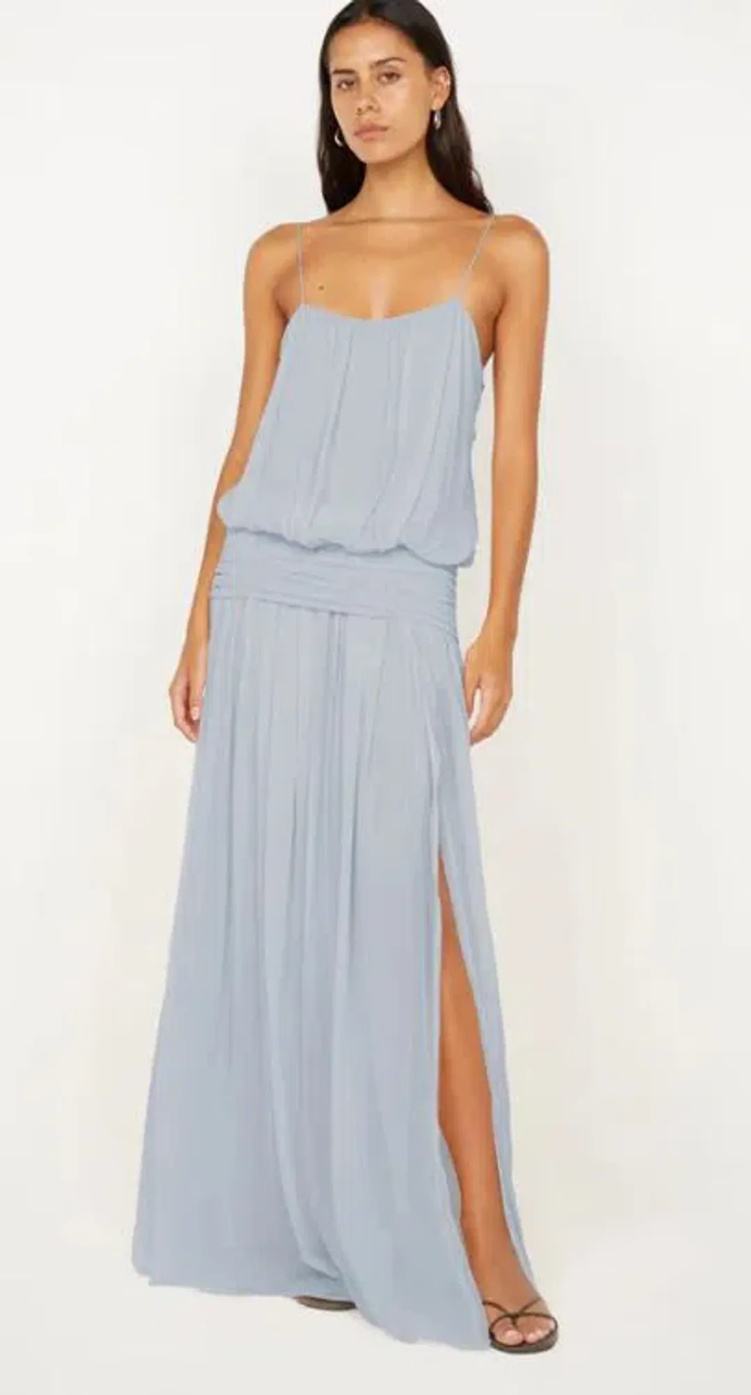 Camille Blouson Dress in Cloud Blue Size 6 for rent on The Volte - main image