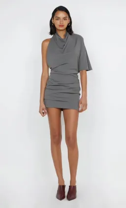 Bec & Bridge Sanja Asym Mini Dress in Elephant Grey for rent on The Volte - image 2
