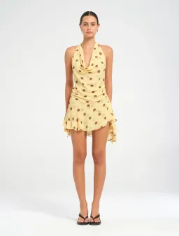 Benni Harlow Halter Mini Dress in Butter Spot Size AU 8 for rent on The Volte - image 1