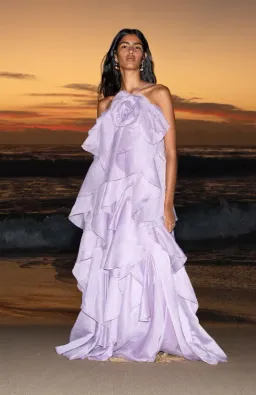 AJE Pandorea Layered Maxi Dress Lilac Size 12 for rent on The Volte - image 1