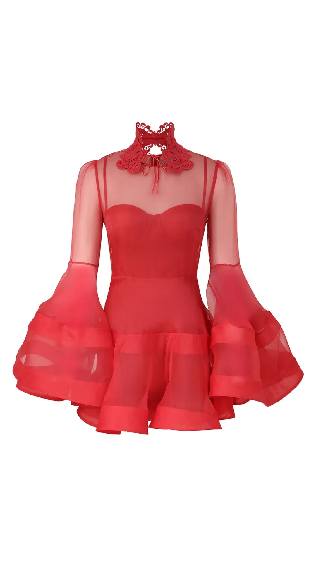 Zimmermann Rebellion Lantern Mini Dress in Red Size 1 (10) for rent on The Volte - main image