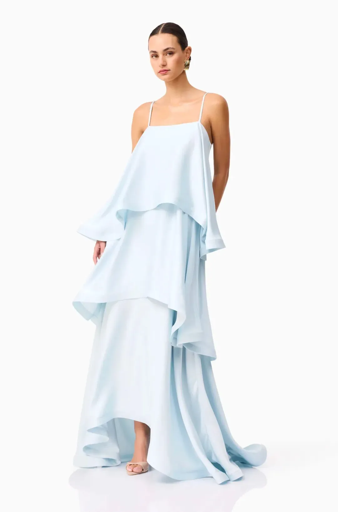 Elliatt Tilly Tiered Maxi Dress in Blue Size S / AU 8 for rent on The Volte - main image