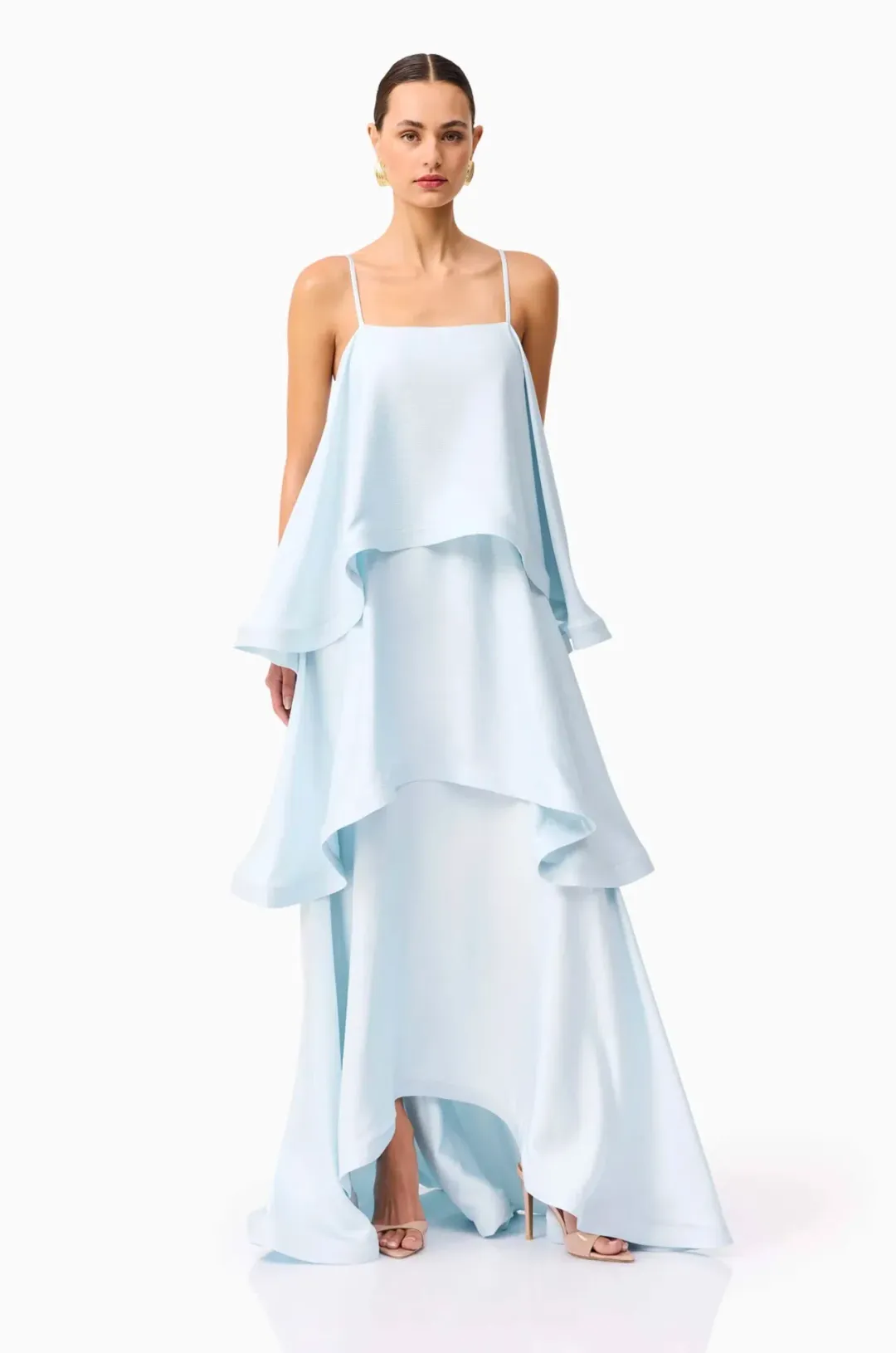 Elliatt Tilly Tiered Maxi Dress in Blue Size S / AU 8 for rent on The Volte - main image