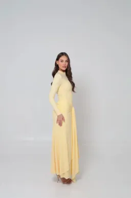 Alaía Muse Azalea Cape Dress in Yellow Size S / AU 8 for rent on The Volte - image 3