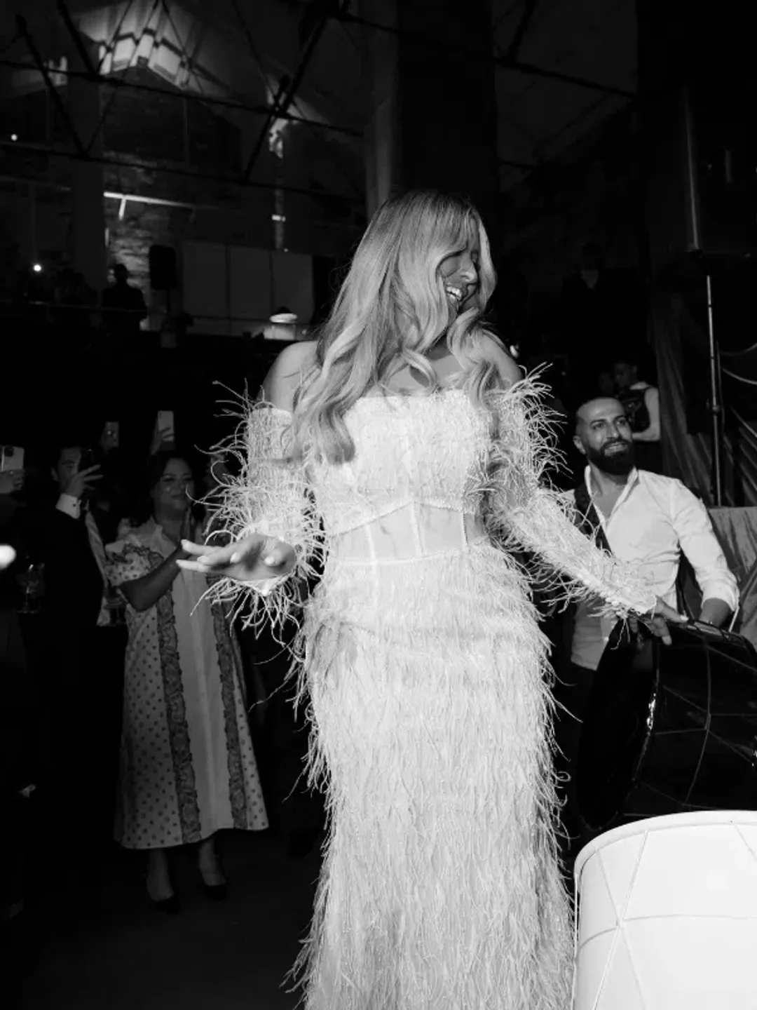 Feathered Corset Alin Le Kal wedding dress for rent on The Volte - main image