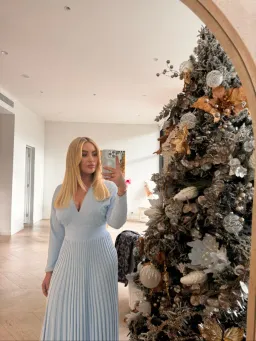 Light Blue Pleated Rib Dress for rent on The Volte - image 1