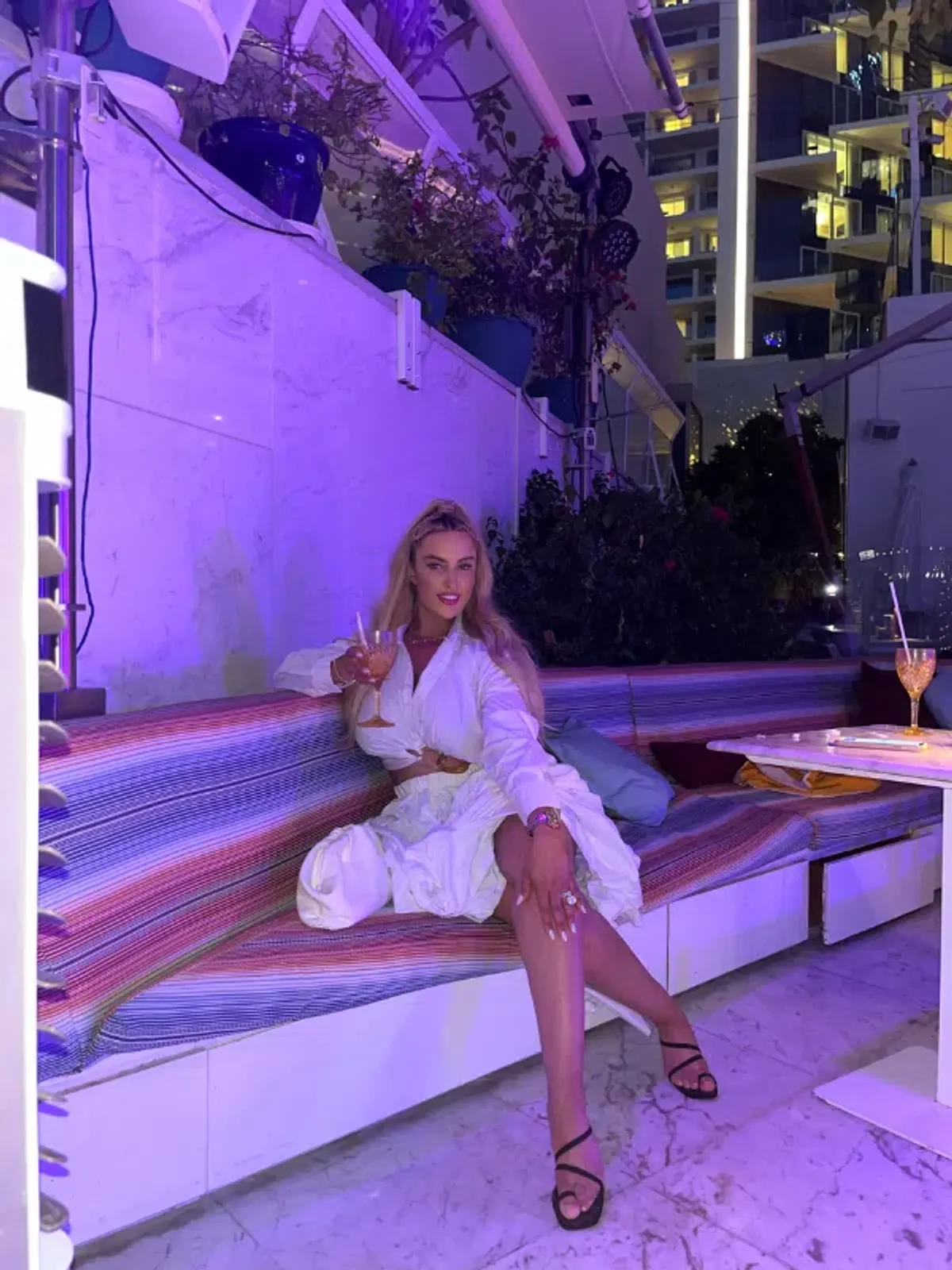 White cotton crop skirt long for rent on The Volte - main image