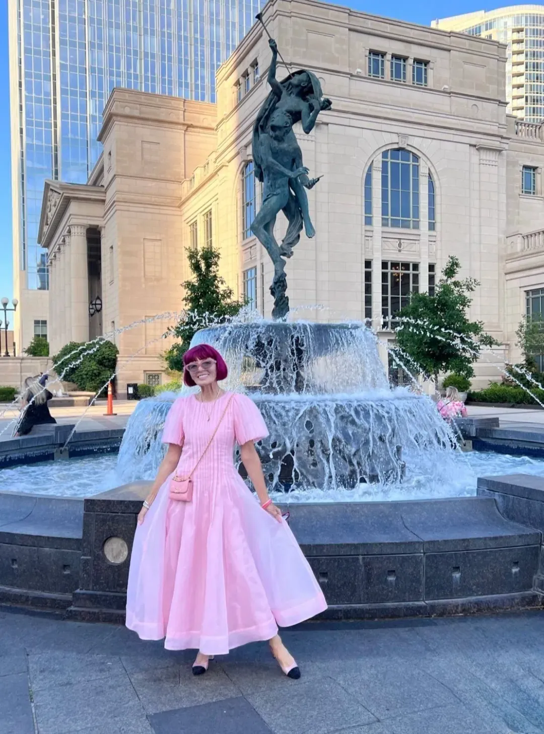 Aje Nova Pleated Midi Dress Chalk Pink Size AU 16 for rent on The Volte - main image