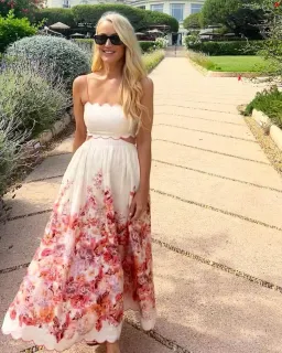 Zimmermann Devi Scallop Midi Dress in Cream Floral Size 4 / AU 16 for rent on The Volte - image 4