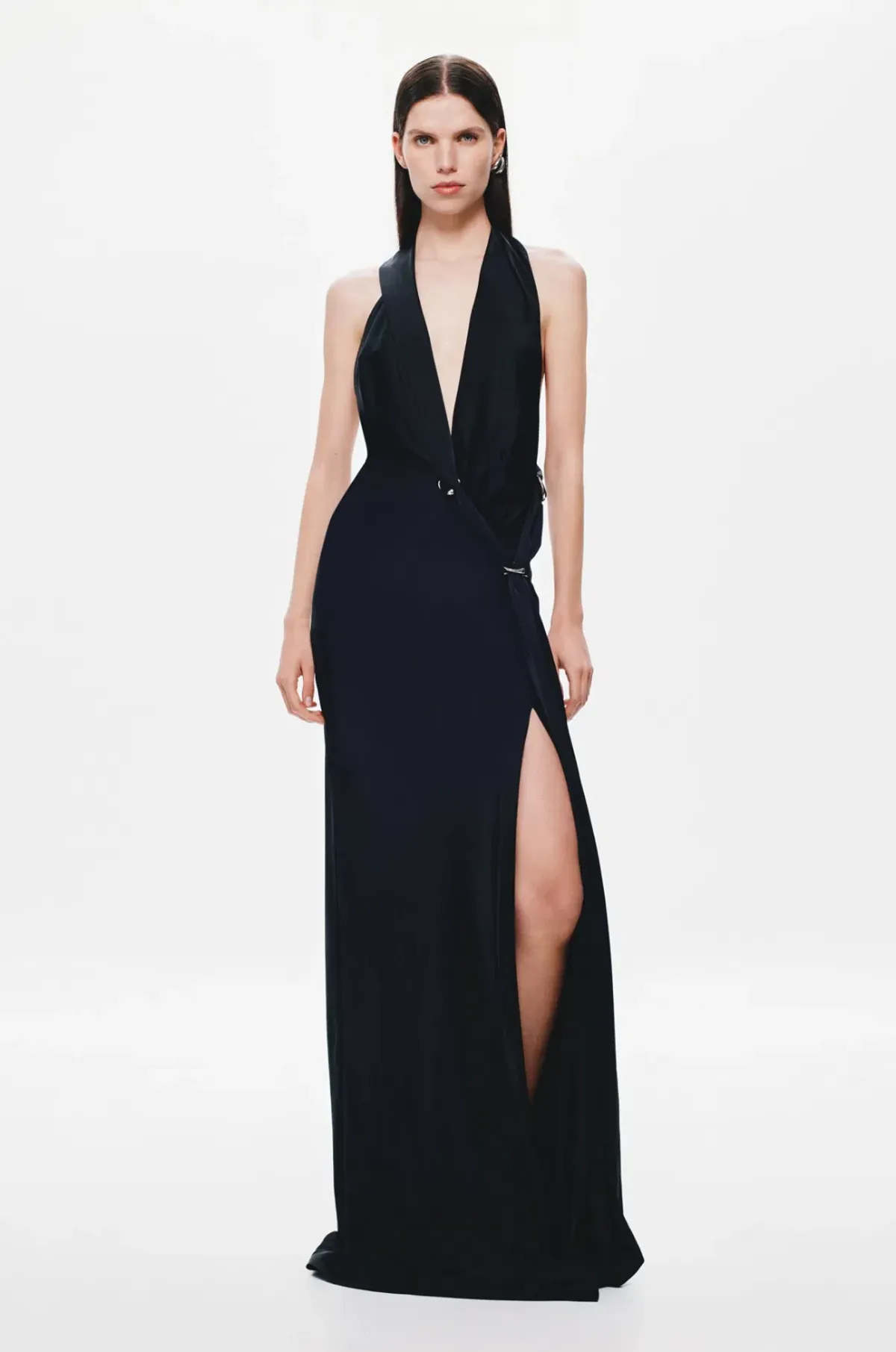 MISHA THE ‘HARLOW’ SATIN DRESS BLACK SIZE S/8 for rent on The Volte - main image