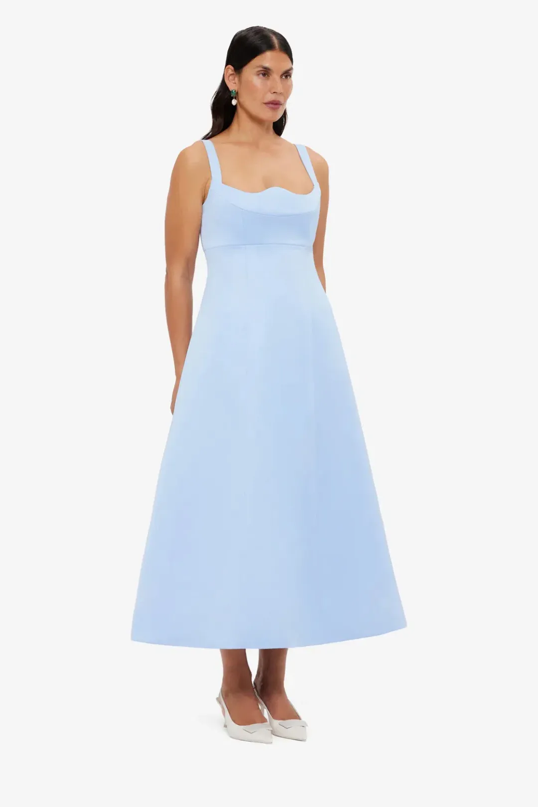 Leo Lin Odette Midi Dress; Sky blue; size 10 for rent on The Volte - main image