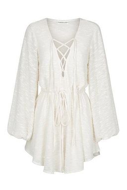 Shona Joy Ortiz Lace Up Mini Dress Cream Size 8 for rent on The Volte - image 3