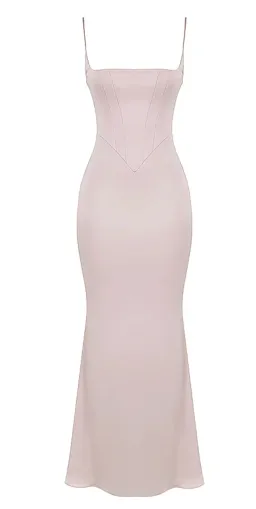 House of CB Olivette Crystal Satin Corset Maxi Dress Pink  for rent on The Volte - image 4