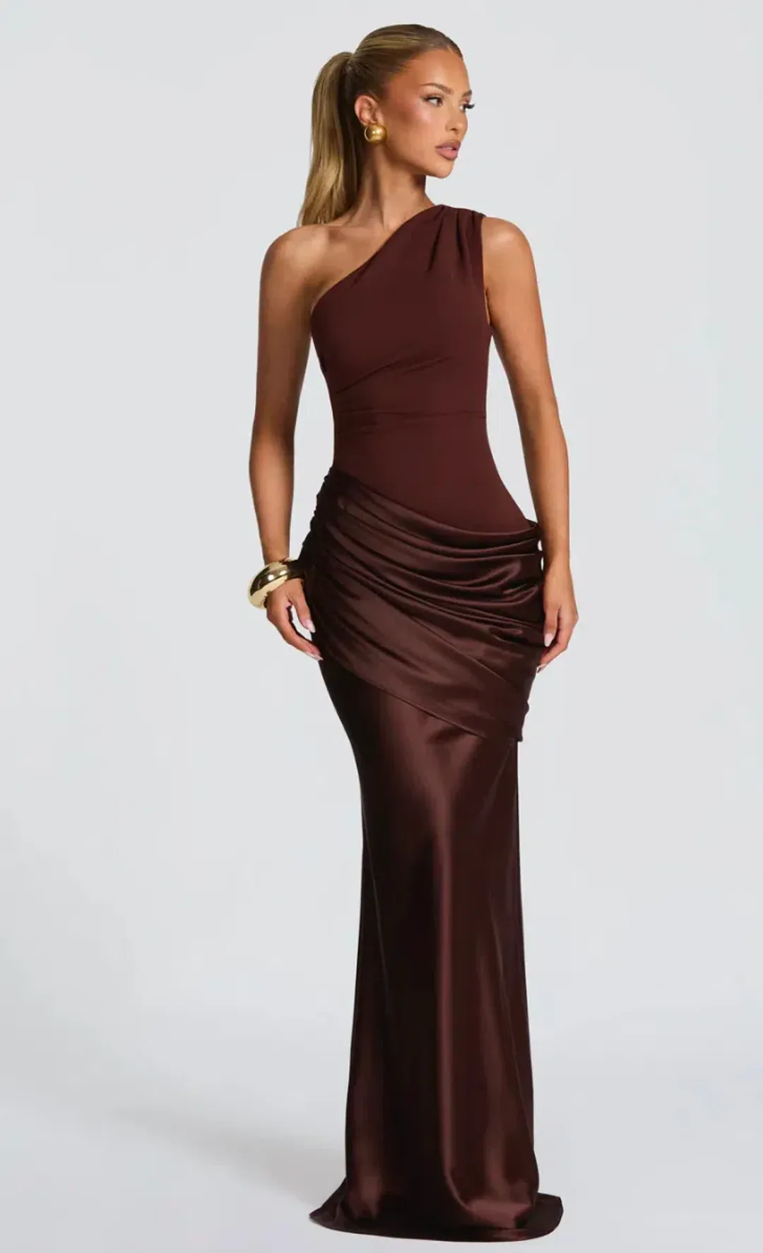 BABYBOO Sadona Maxi Dress - Plum Brown for rent on The Volte - main image