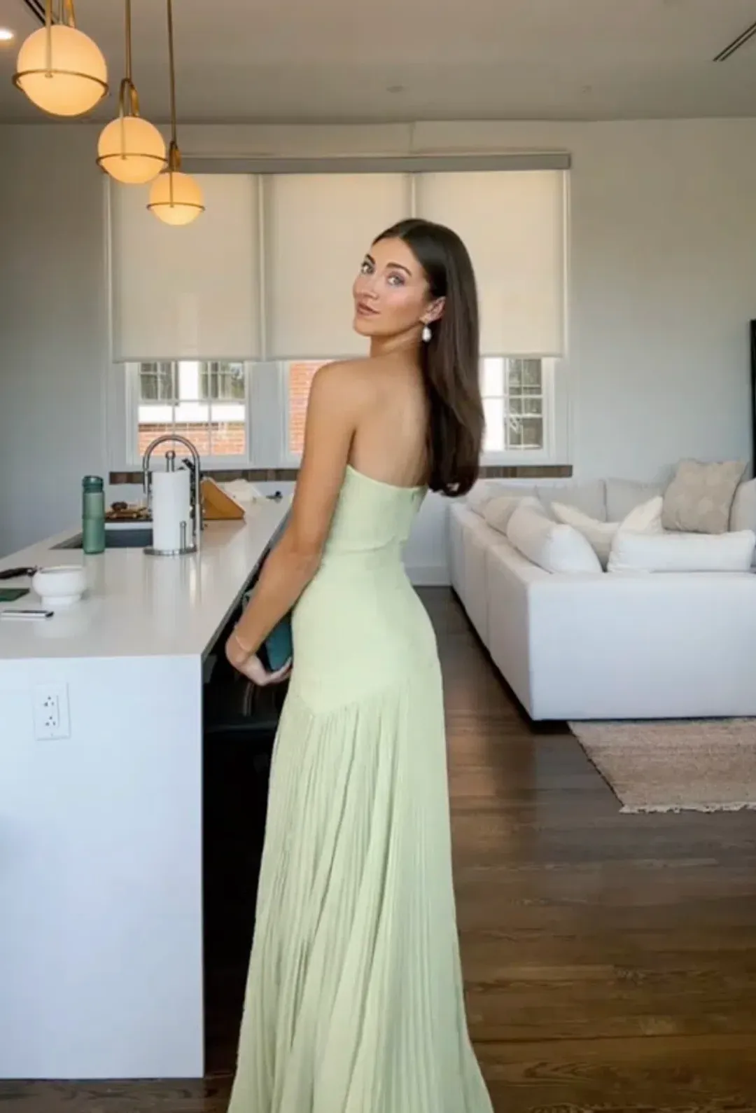 Alexis Sunniva Maxi Dress Gown in Sage Green XS Best fits AU6-8 for rent on The Volte - main image