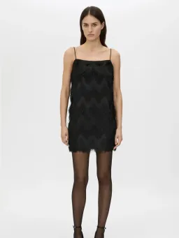 Camilla and Marc Phoenix Fringed Mini Dress in Black for rent on The Volte - image 1