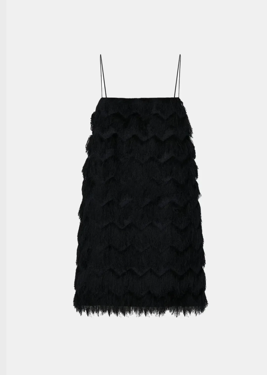 Camilla and Marc Phoenix Fringed Mini Dress in Black for rent on The Volte - main image