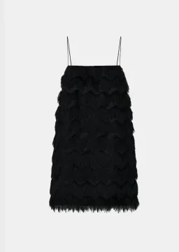 Camilla and Marc Phoenix Fringed Mini Dress in Black for rent on The Volte - image 2
