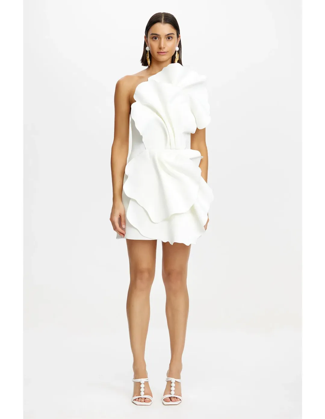 Acler Oake Mini Dress Ivory / White Size 10 for rent on The Volte - main image