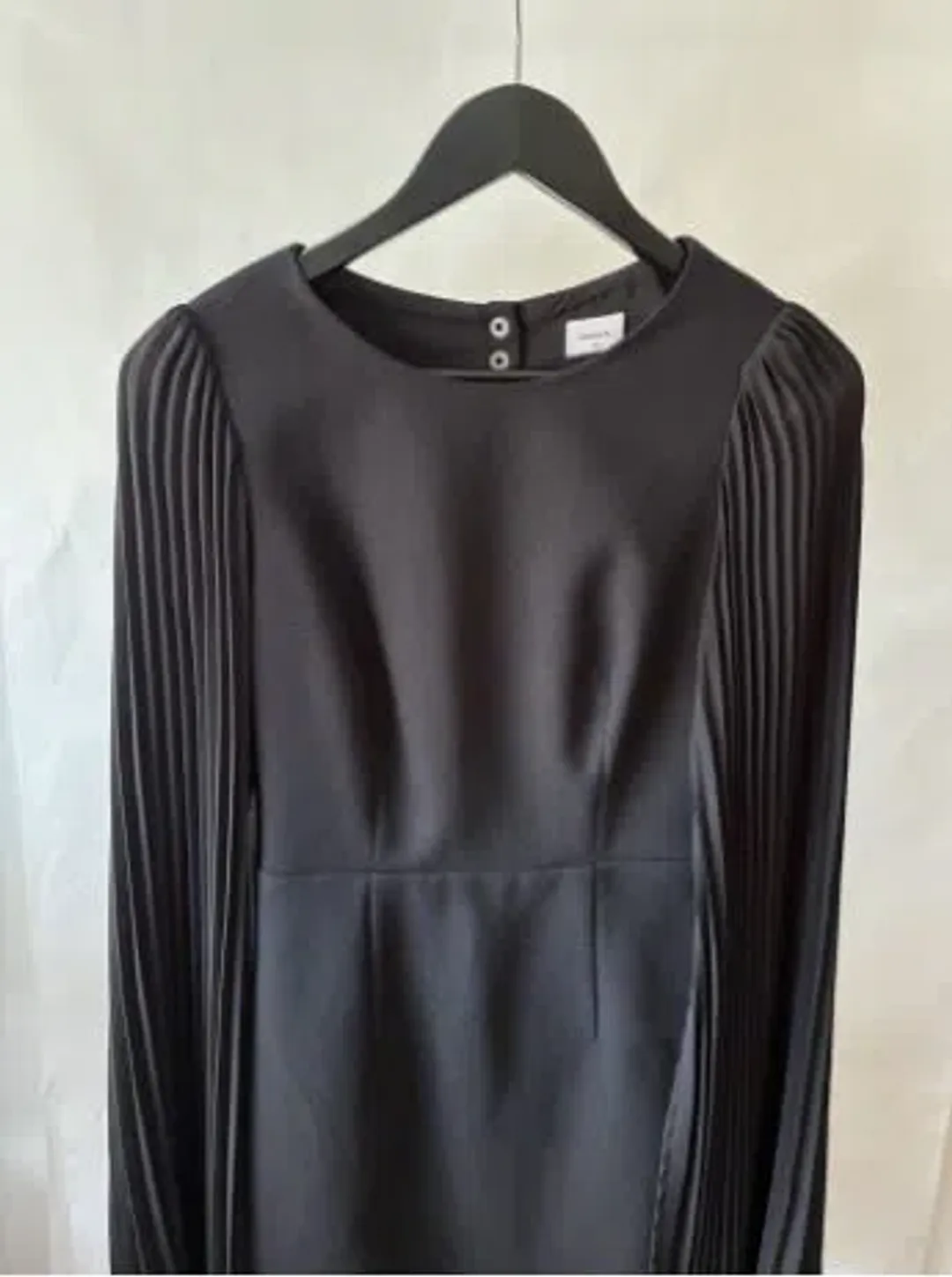 Sheike Black Pleated Sleeve Dress Size 8  for rent on The Volte - main image