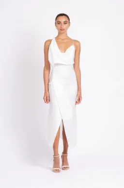 One Fell Swoop Muse Midi Dress, White, Size 10 for rent on The Volte - image 1