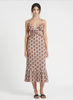 Sir The Label Floré Cut Out Dress Midi Floral | AU 10 for rent on The Volte - image 1