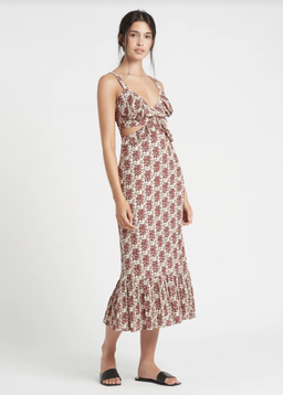 Sir The Label Floré Cut Out Dress Midi Floral | AU 10 for rent on The Volte - image 2