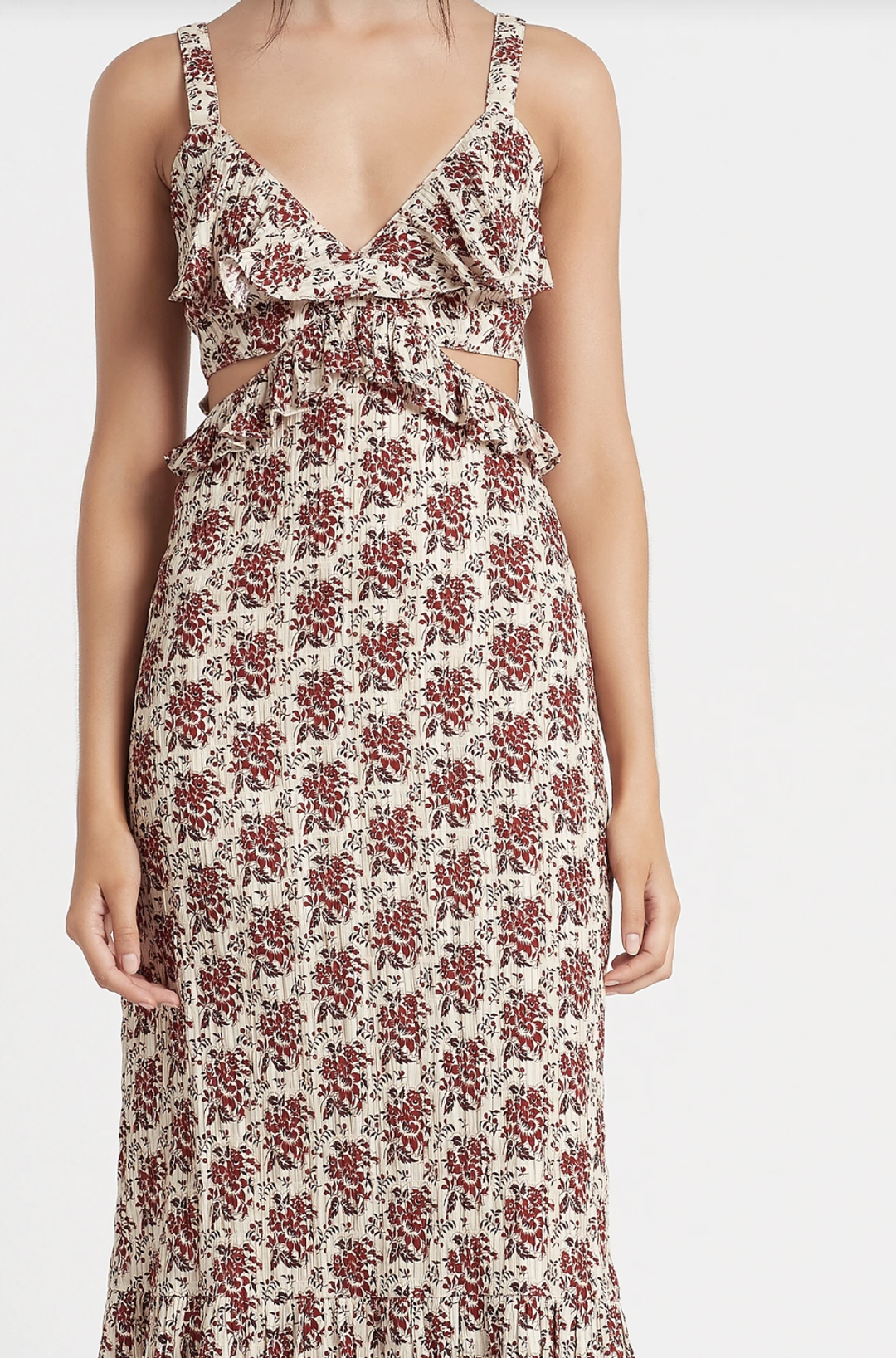 Sir The Label Floré Cut Out Dress Midi Floral | AU 10 for rent on The Volte - main image