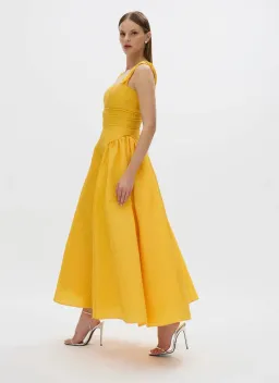 Rachel Gilbert Sophia Strap Dress Gold 0/AU6 for rent on The Volte - image 2