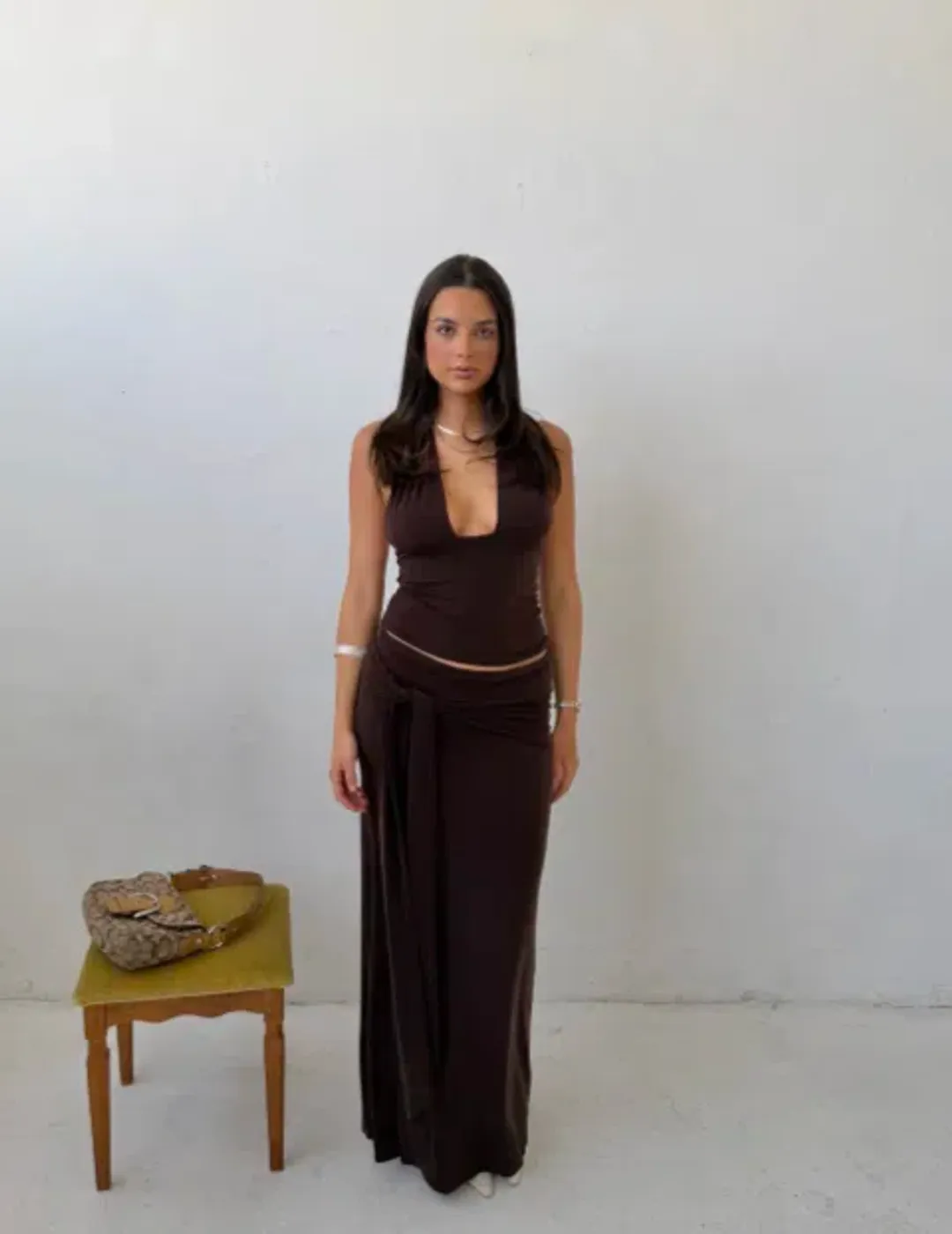 La Marie, SOFIA SET, brown , size Small for rent on The Volte - main image