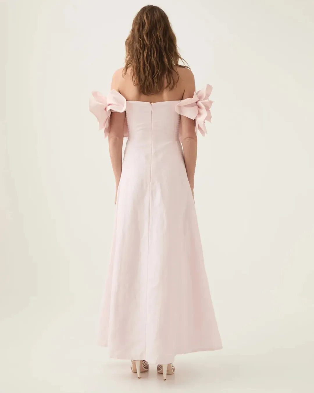 Aje Etta Midi Dress Pastel Pink Size 12 for rent on The Volte - main image
