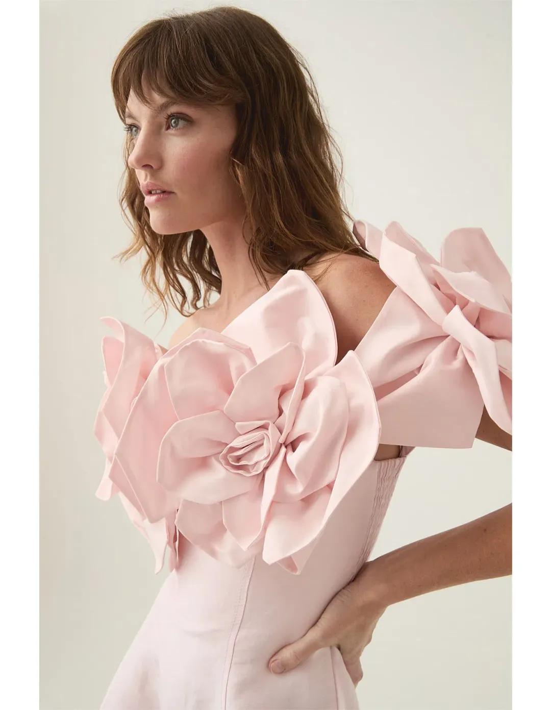 Aje Etta Midi Dress Pastel Pink Size 12 for rent on The Volte - main image