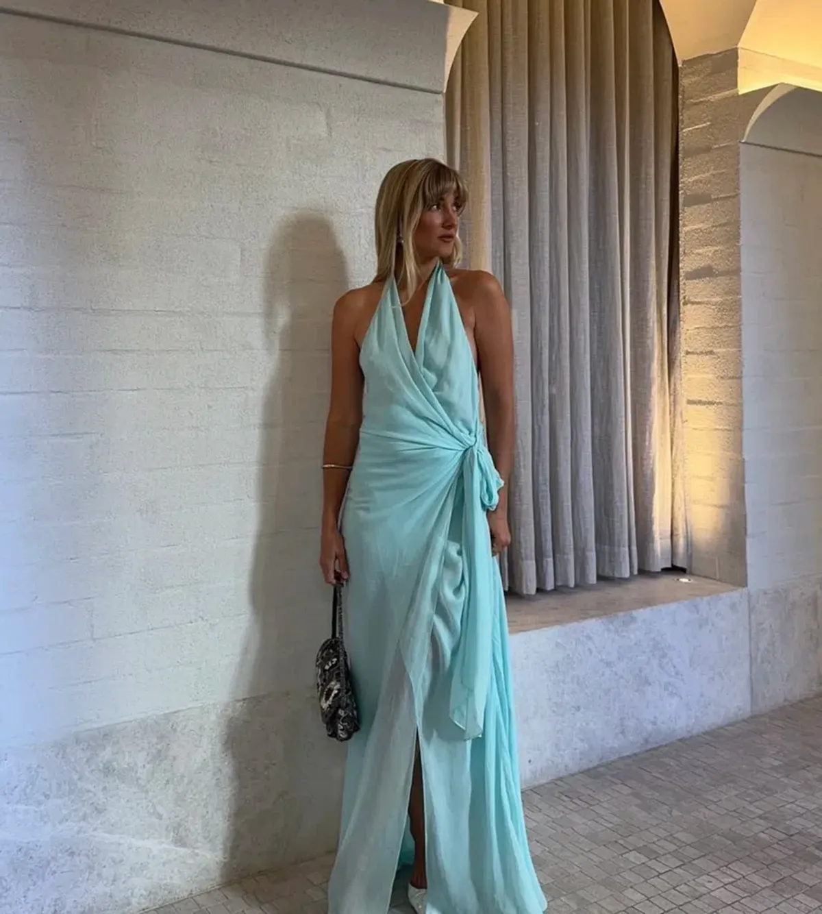 BEC & BRIDGE SONEVA WRAP DRESS ARCTIC BLUE 8 for rent on The Volte - main image