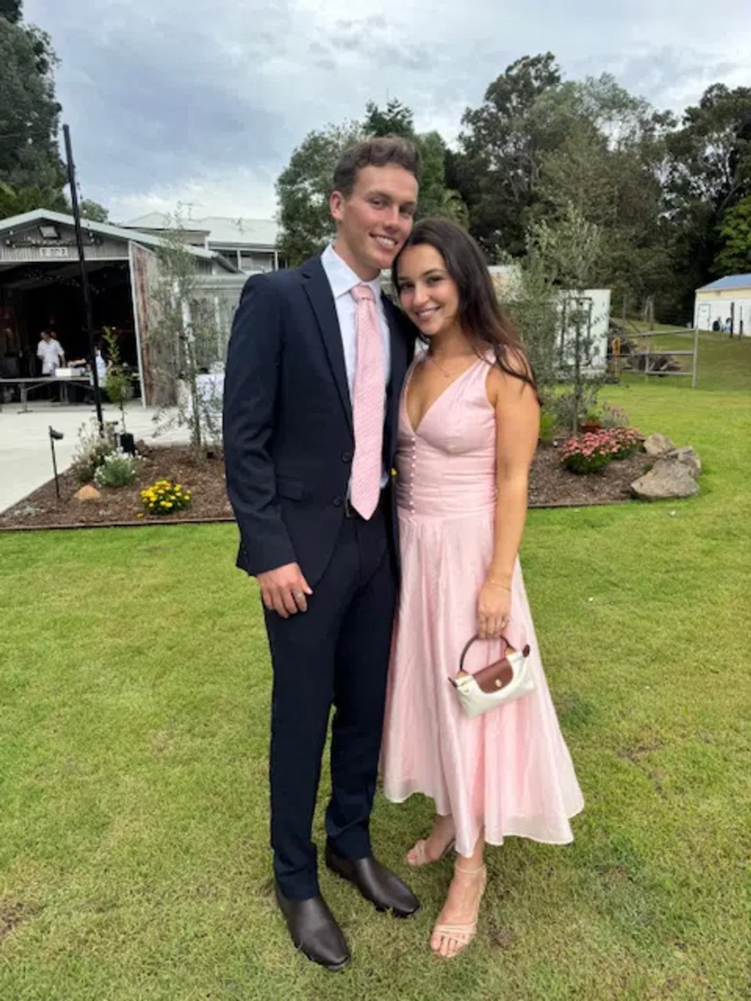 House of CB SAMIRA Pink Chiffon Button Midi Dress for rent on The Volte - main image