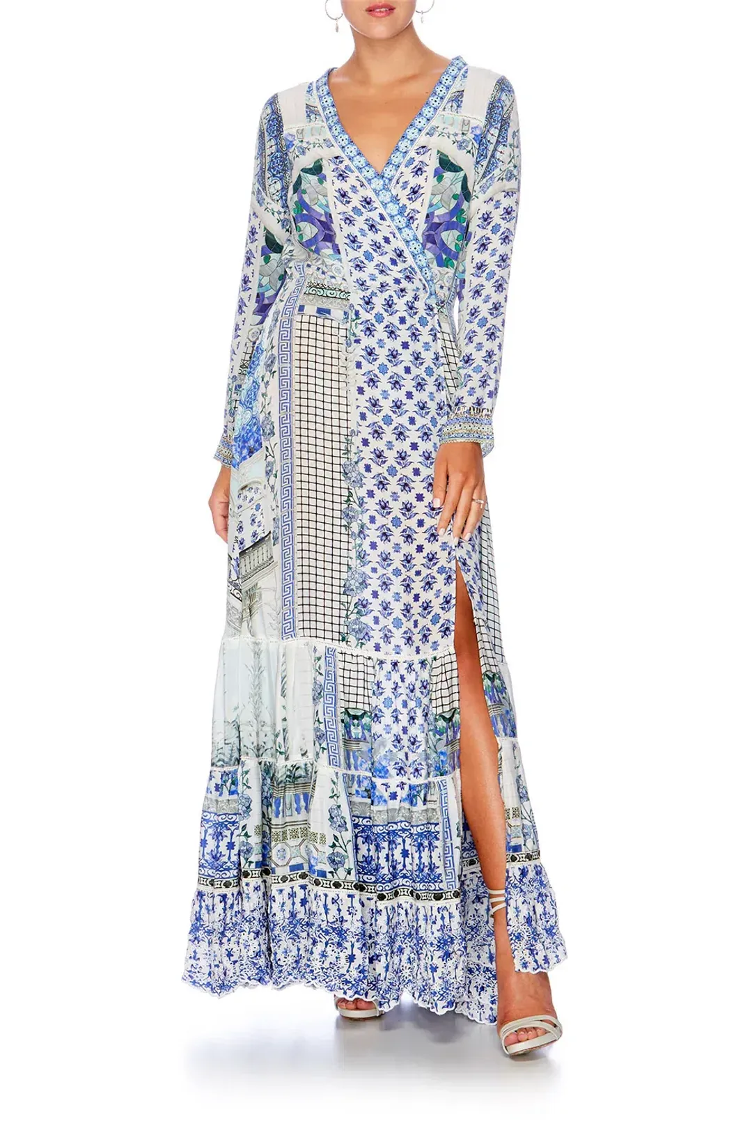 Camilla Salvador Cross Front Silk Maxi Dress Size S AU& UK 8 for rent on The Volte - main image