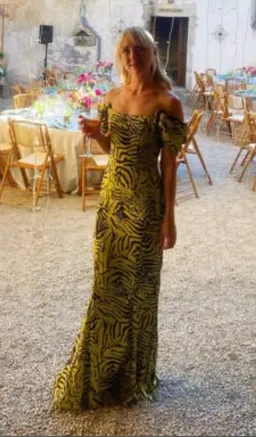 De la Vali - Alma tiger silk satin dress Size 8. RRP $600 for rent on The Volte - image 1