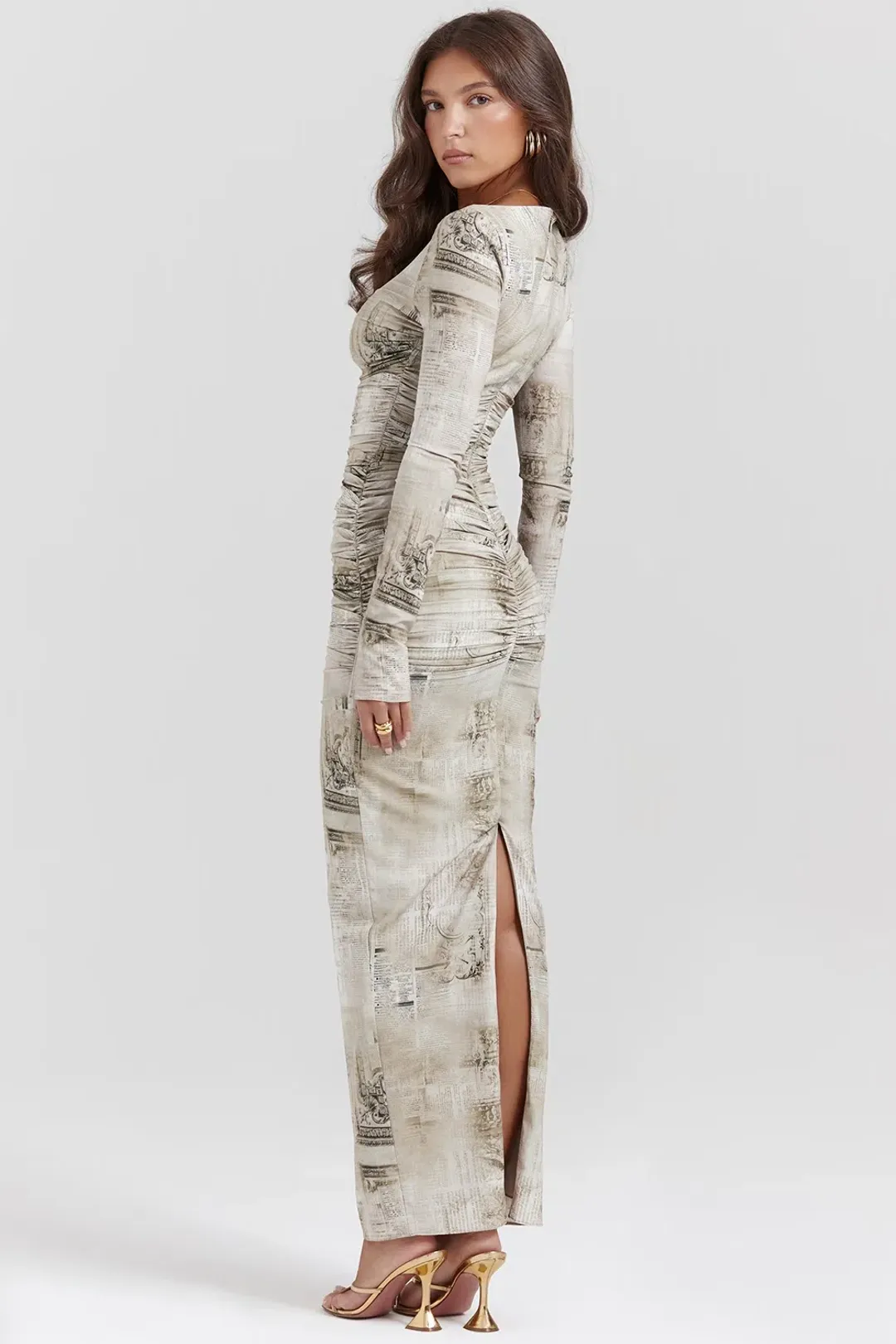 House of CB Lanetta Sage Print Maxi Dress Size AU 6 / XS for rent on The Volte - main image