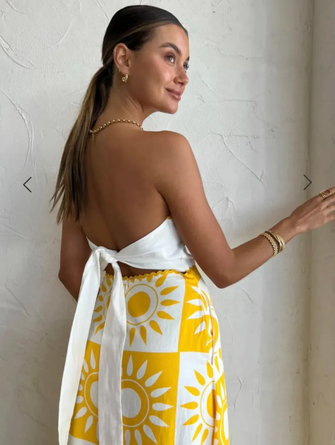 By Nicola Wavy Strapless Maxi Dress in Large Sol Size 6 for rent on The Volte - main image