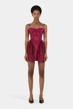 Hansen And Gretel Cordelia Mini Dress Magenta Floral Size 10 for rent on The Volte - image 1