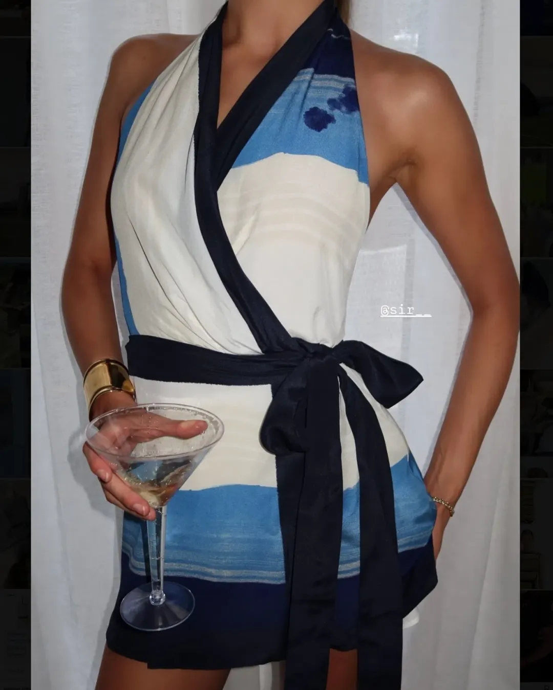 Sir The Label Mariner Wrap Halter Mini Dress Size 2 / AU 10 for rent on The Volte - main image