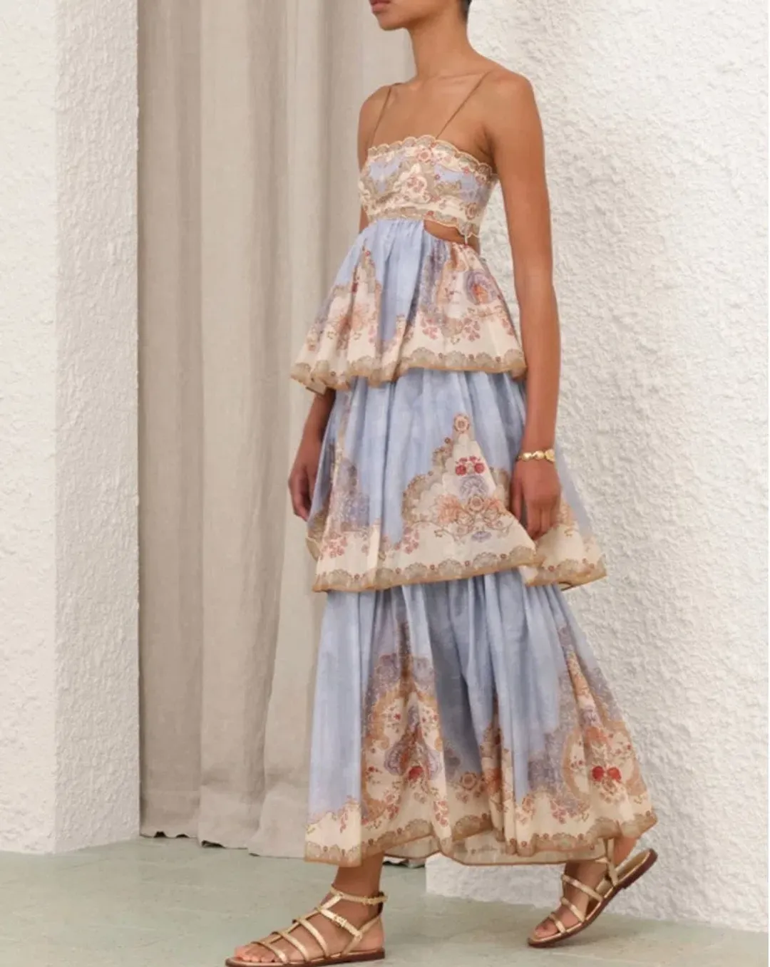 ZIMMERMANN DAYLIGHT TIERED MAXI DRESS 12 for rent on The Volte - main image