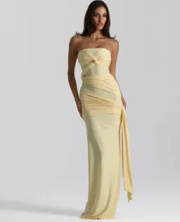 Natalie Rolt Miranda Gown in lemon for rent on The Volte - image 1