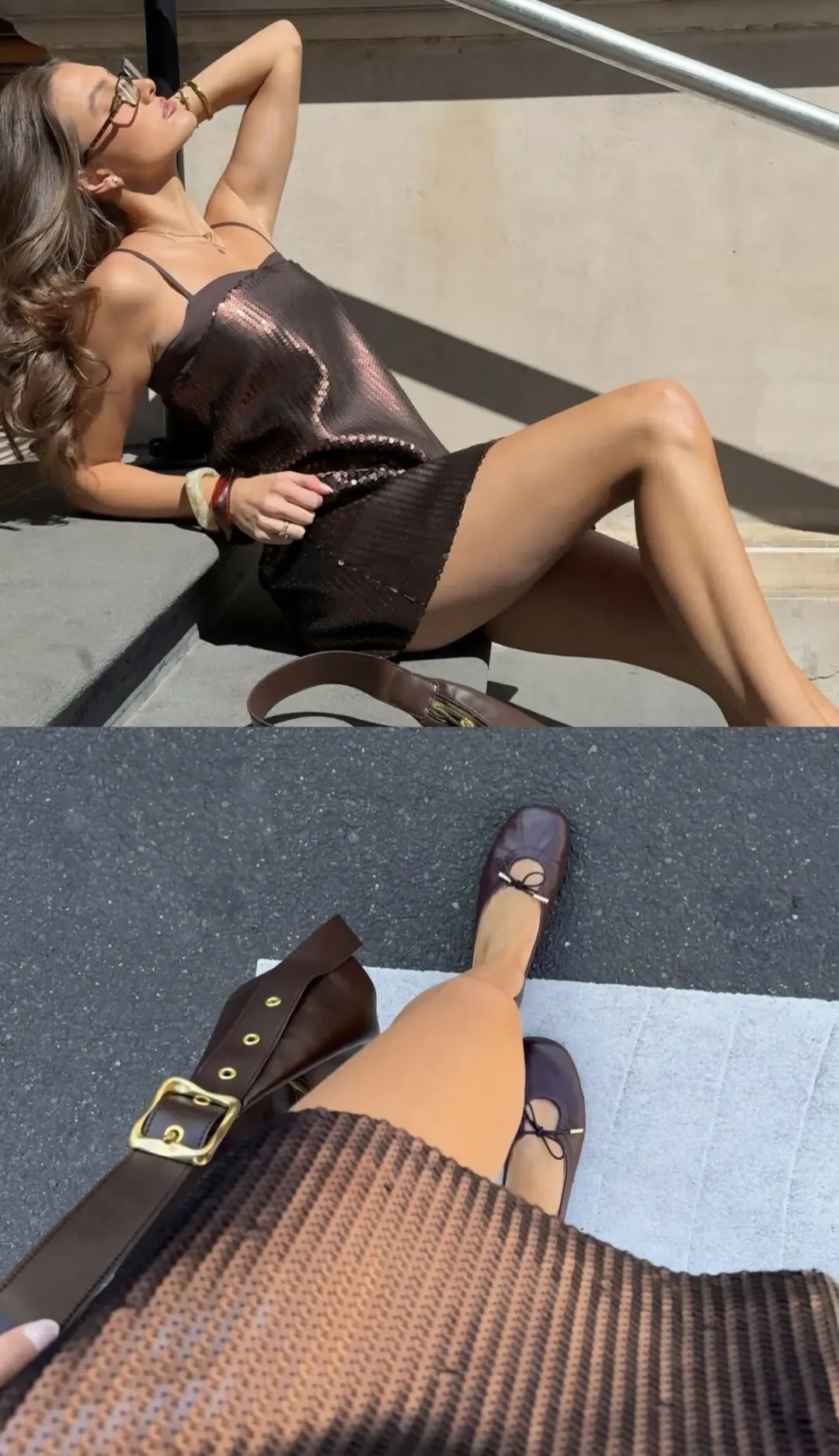 Aje Saylor Sequin Mini Dress in Chocolate Size 8 for rent on The Volte - main image