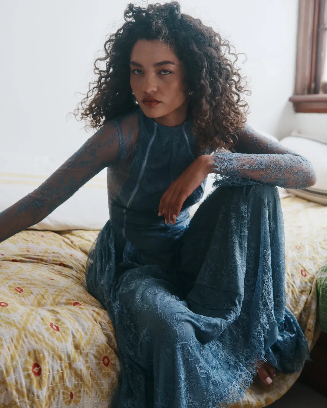 Hansen And Gretel Violetta Lace Dress Steel Grey Size 10 for rent on The Volte - main image