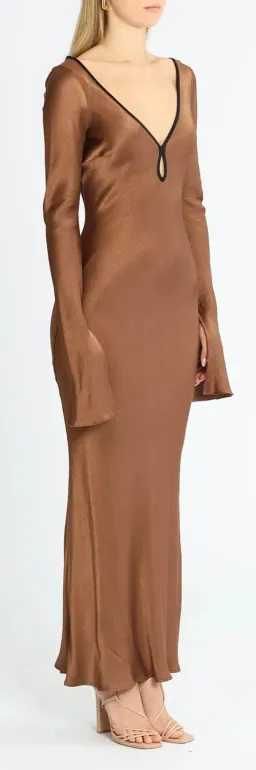 Bec and Bridge Annika Long Sleeve Maxi Dress - Brown for rent on The Volte - image 2