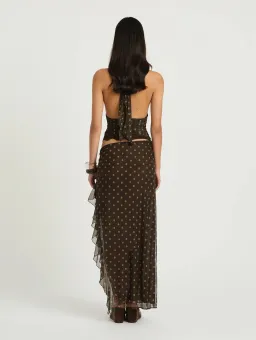 Benni Penelope Maxi Dress Brown Polka Size 8 for rent on The Volte - image 3