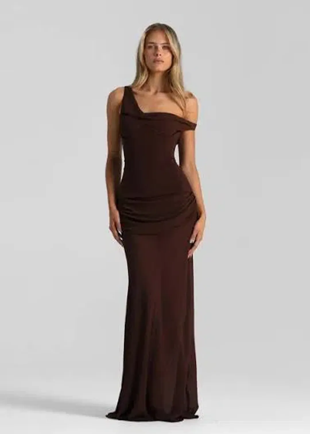 NATALIE ROLT CADENCE MAXI GOWN BROWN SIZE 8 for rent on The Volte - main image