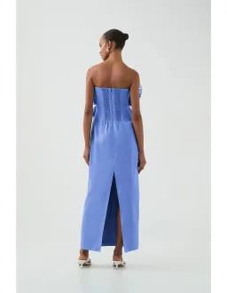 Aje / Kira Midi Dress / Ocean Wave / Size 8 for rent on The Volte - image 5