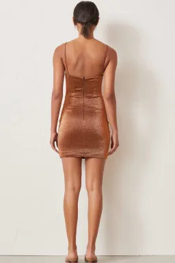 Bec & Bridge - Bronze Baby Mini Dress - Size 10 for rent on The Volte - image 4